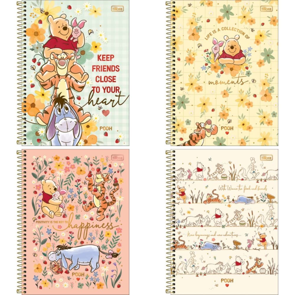 Caderno Tilibra Pooh Universitário em Espiral