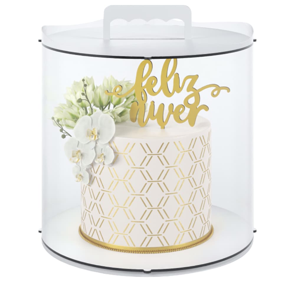 5 Und Caixa para Bolo Alto Cake Box MDF Visor 360