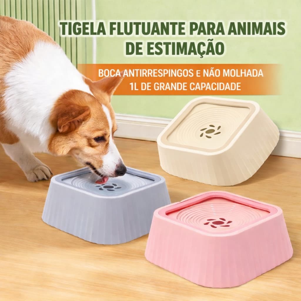 Bebedouro Pet Inteligente Luxuoso Para Cães E Gatos Pelos Longos Anti-Respingo Com Boia Flutuante
