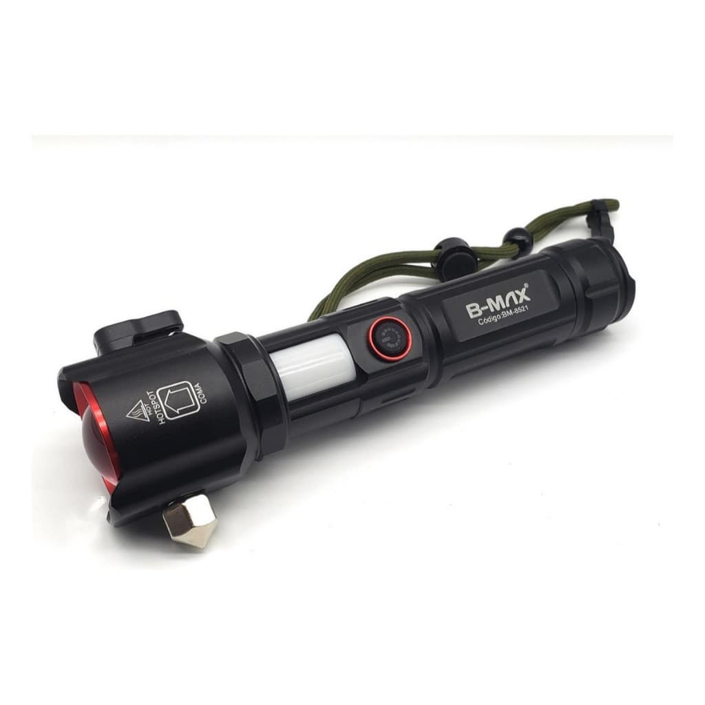 Lanterna Tática Com Quebra Vidro Pesca Camping 2000m Cor da lanterna Preto Cor da luz Branco
