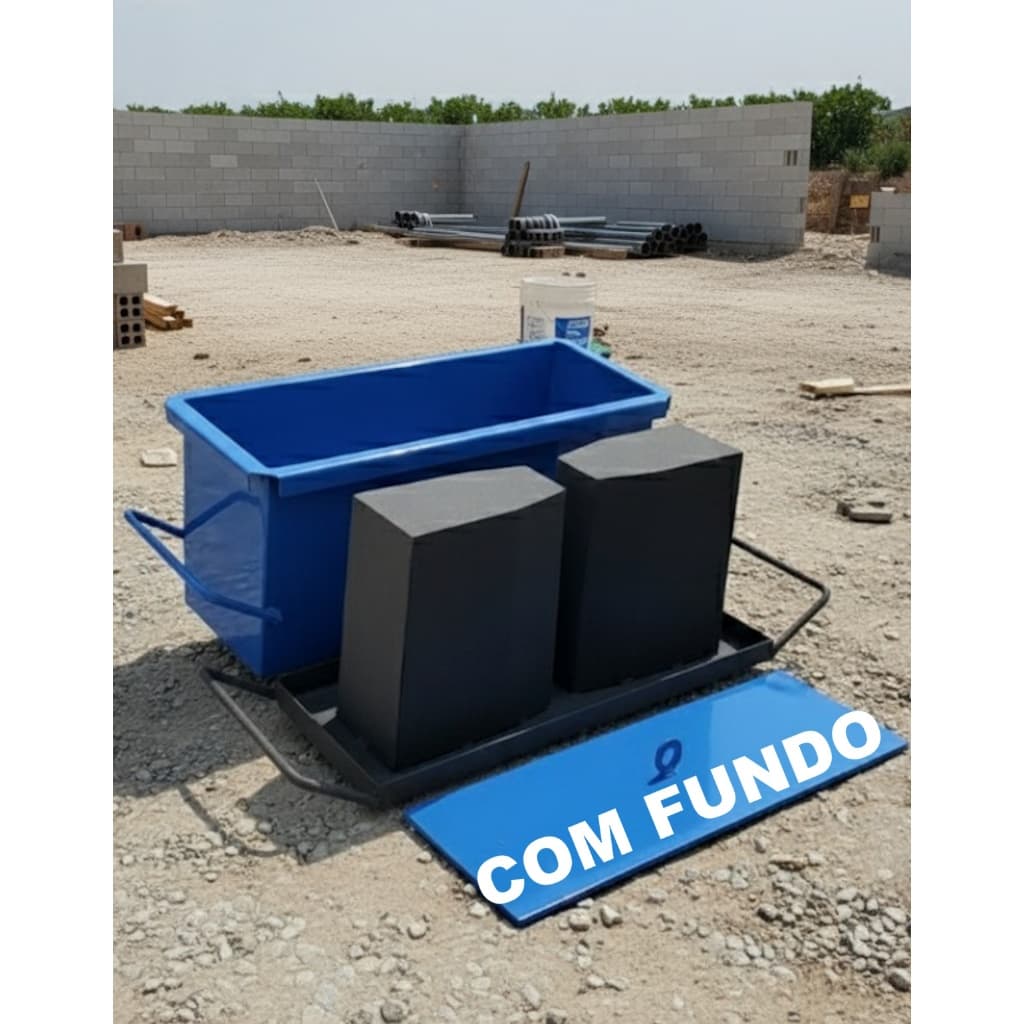 Forma para Bloco Estutural de Concreto 14 Com Fundo 14x19x39 Cimento Feita em aço carbono