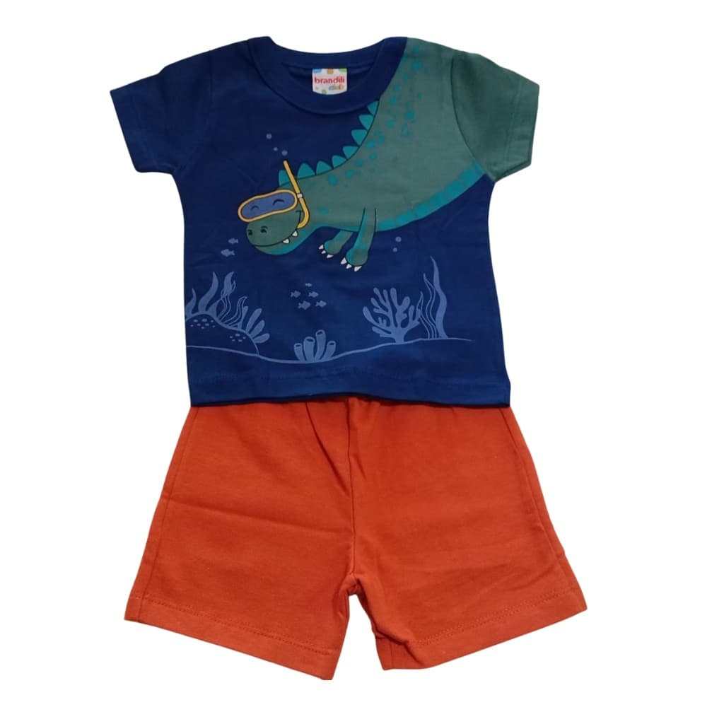 Conjunto Infantil bebê menino  Dinossauro Brandili Baby