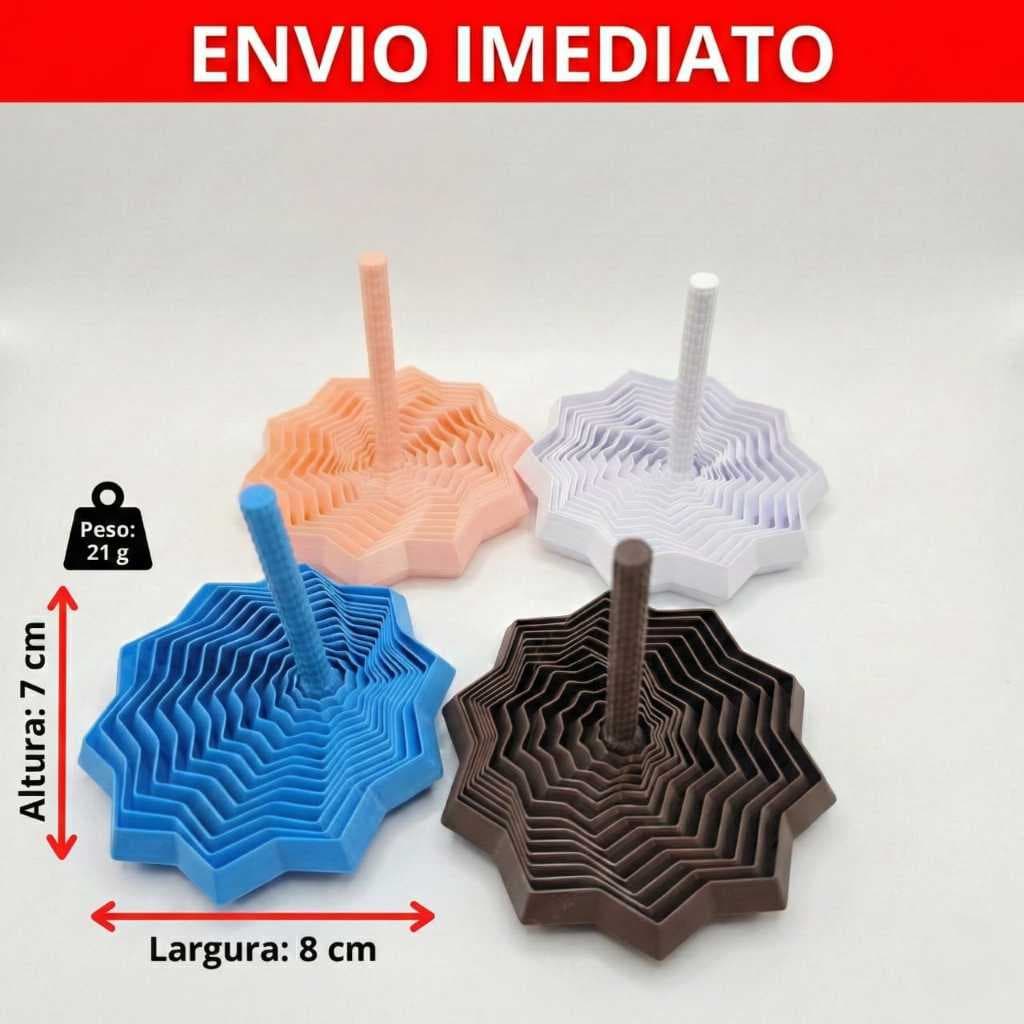Fidget Toy Estrela Fractal 3D - Brinquedo Anti-stress Sensorial Espiral | Foco e Ansiedade TDAH - Envio Imediato
