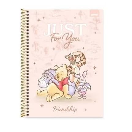 Caderno Universitário Capa Dura, 1 x 1, 80 Folhas, Pooh,Spiral Pooh