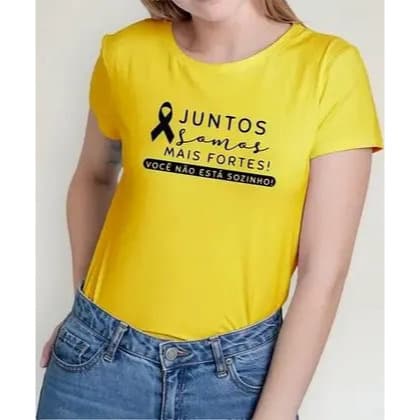 Camiseta Camisa Algodão Adulto Feminina Setembro Amarelo