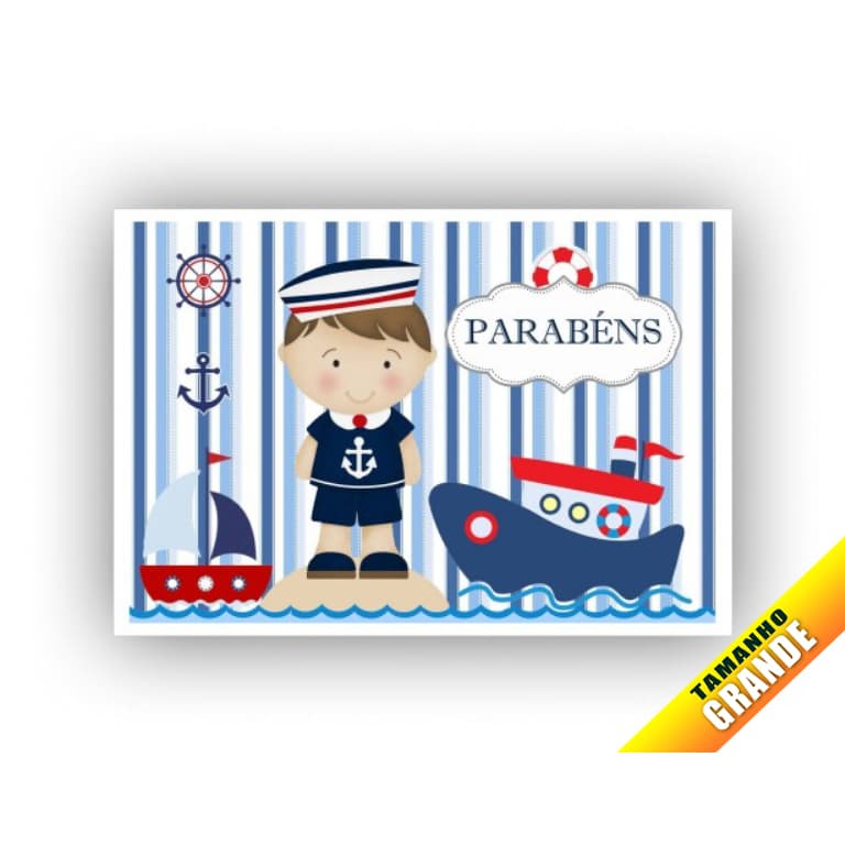 Papel Arroz Marinheiro tamanho Grande 30x40cm para Bolo de 7kg