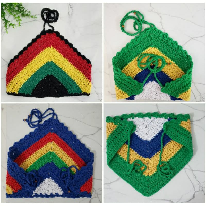 Top Cropped croch锚 frente 煤nica COPA, BRASIL, REGGAE, JAMAICA, PERNAMBUCO
