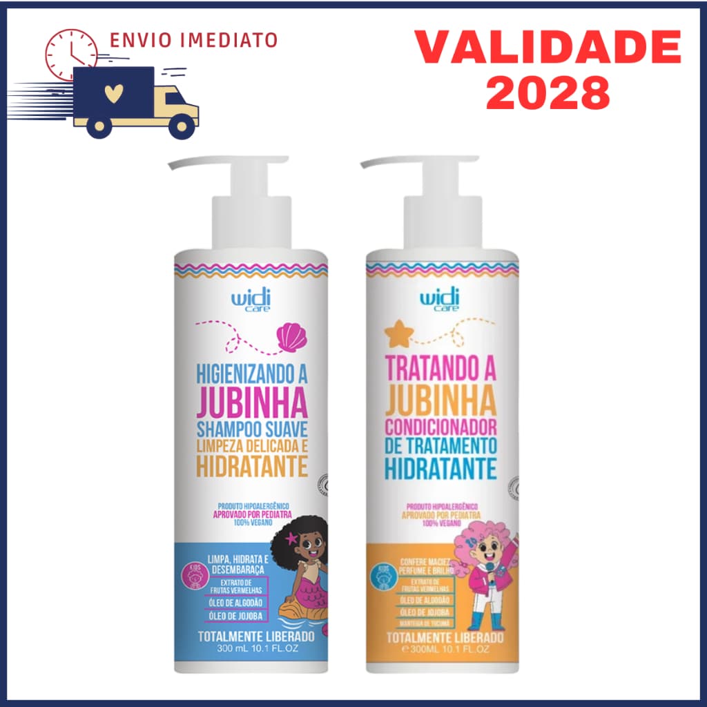 Kit Shampoo Infantil 300ml + Condicionador Hidratante 300ml Jubinha Widi Care