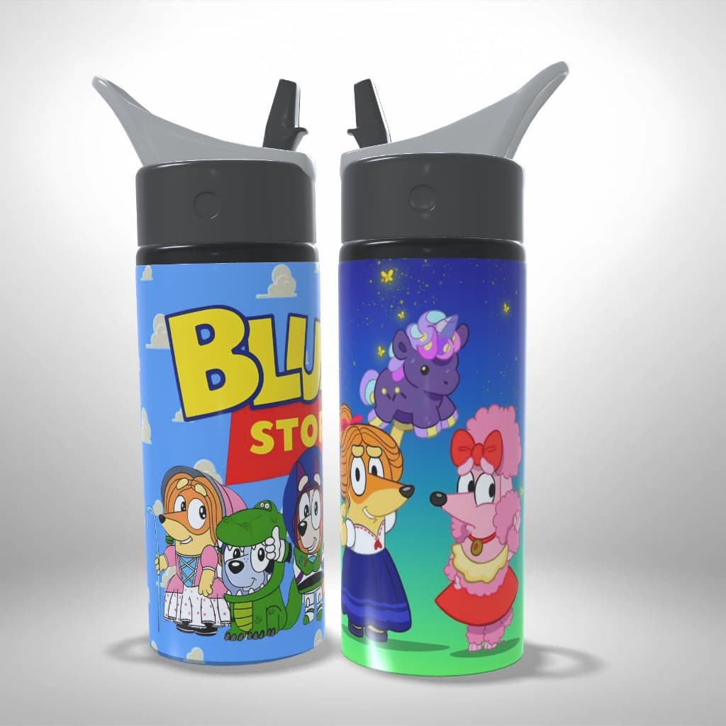 Garrafa Squeeze Alumínio Infantil Personalizada Bluey Story Encanto - Presente Único