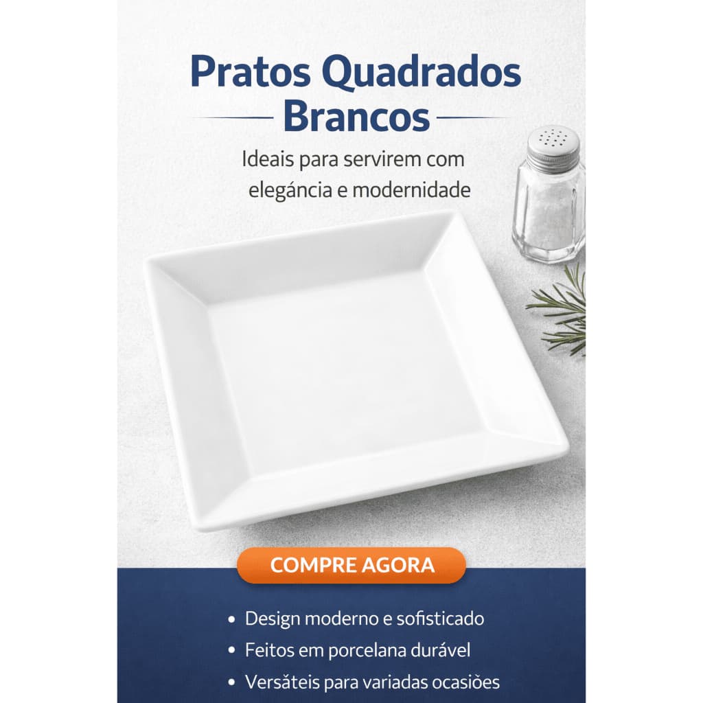 1 Prato Fundo Quartier White 21cm Branco Quadrado Oxford Porcelanas Para Mesa Posta Elegante