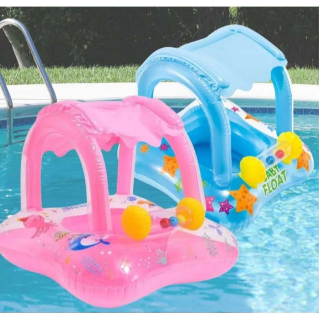 Boia Bote Infantil Azul Quadrado - Proteção Solar e Conforto para Bebês
