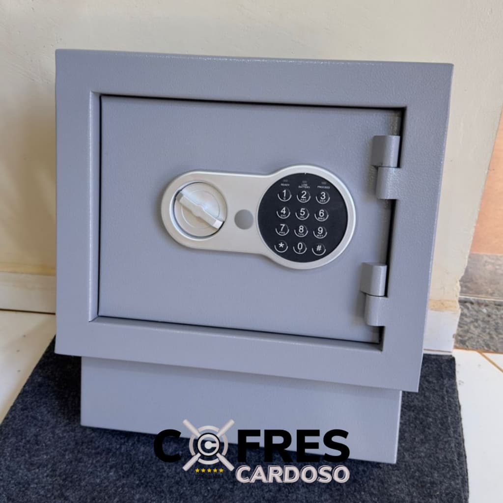 Cofre Digital Eletronico De Embutir Com Fundo Falso Novo Cinza