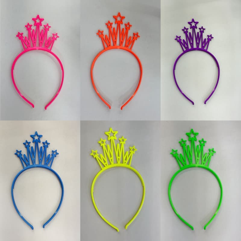Tiara Coroa de Estrelas Neon | Várias Cores | Acessório Festa, Carnaval, Aniversário