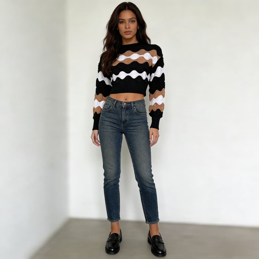 Blusa Cropped Tricot Mousse Adequadoparausonoinüerno em Material Suave e Agradável para Uso no Inverno