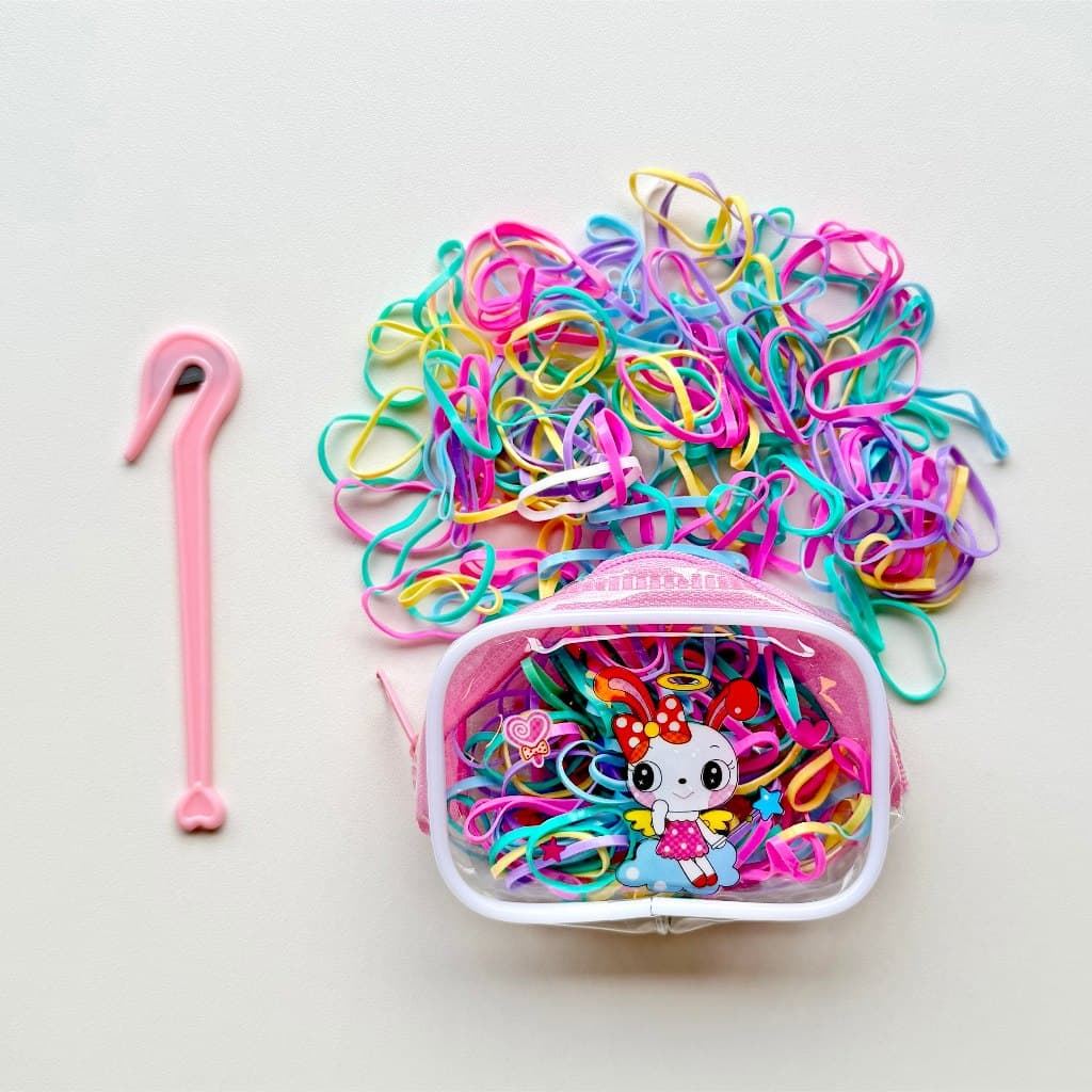 Kit de Elásticos para Cabelo Infantil com Ferramenta de Remoção Segura Cortador de Elástico