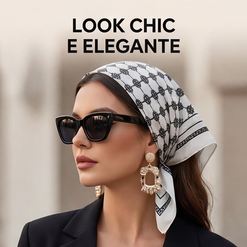 Lenço Cetim Grande 90cm - 10 Estilos | Bandana, Turbante, Véu, Acessório Completo