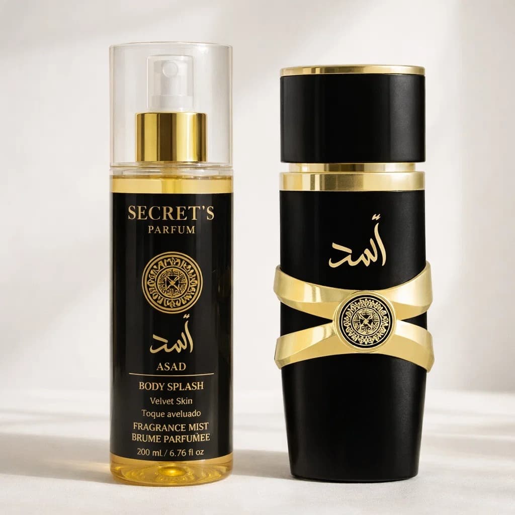 Body Splash Asad 200ml Secret´s Parfum - Marcante, Amadeirado, Envolvente, Alta Fixação e Projeção