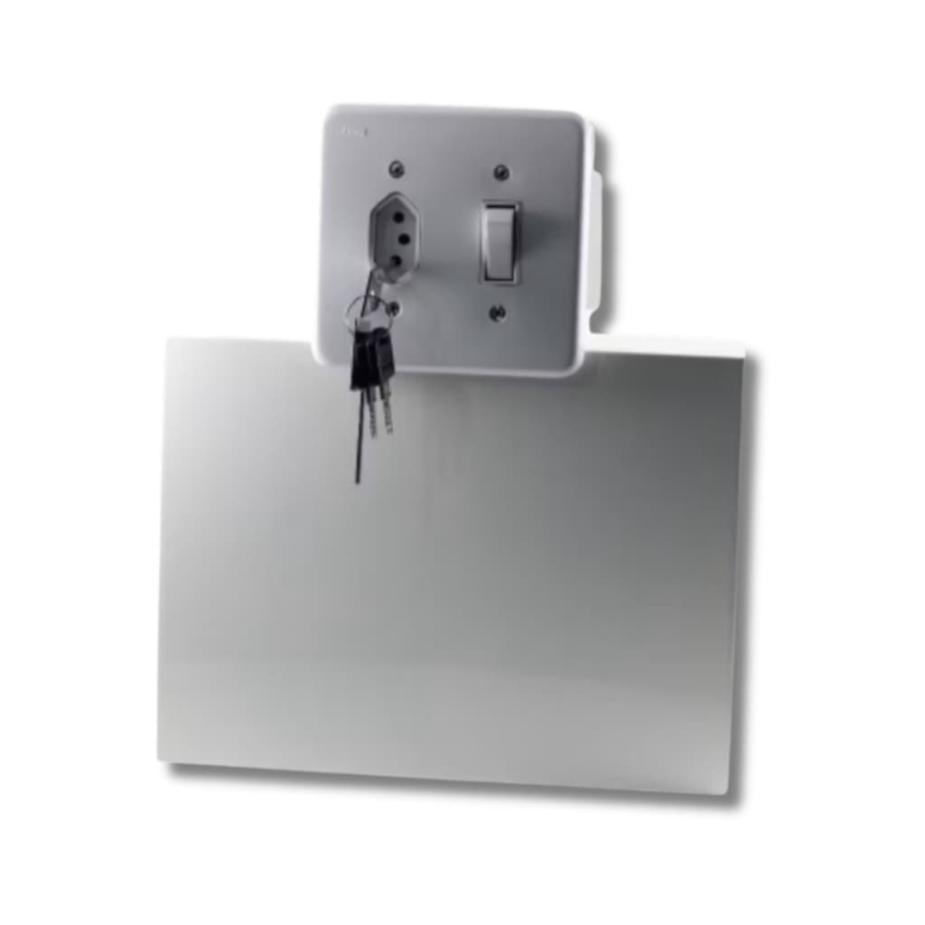 Cofre Tomada Com Fundo Falso E Tomada Com Interruptor Cinza