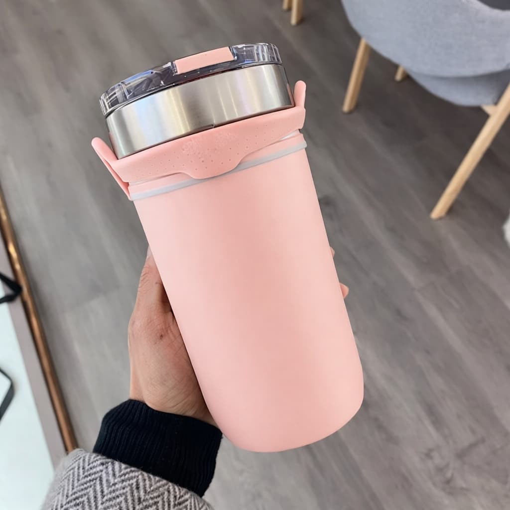 Copo Térmico Tecwell 550ml com Alça de Silicone Removível Aço Inox