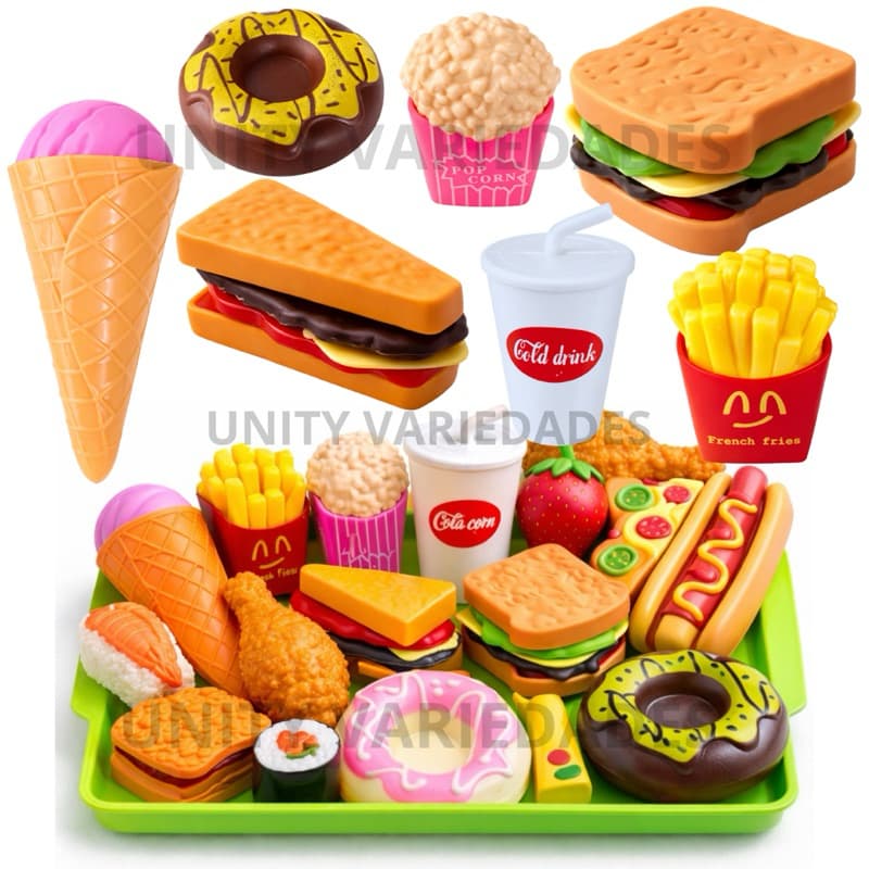 Kit Comidinhas Brinquedo Infantil 8 Pcs Menino Menina Comidinha Brinquedos Cozinha
