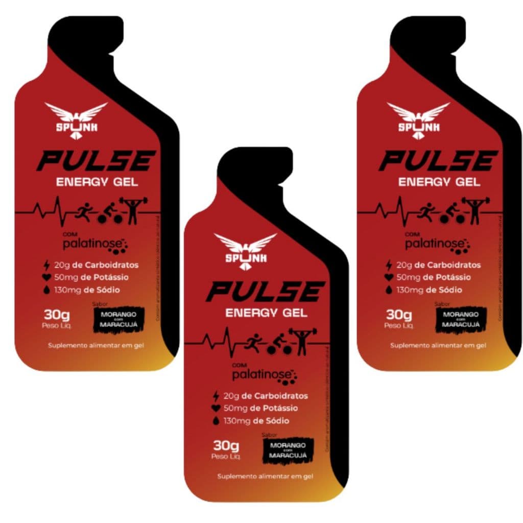 3 un Carb Gel Pulse Energy Carbo Repositor Sache Unitário 30g