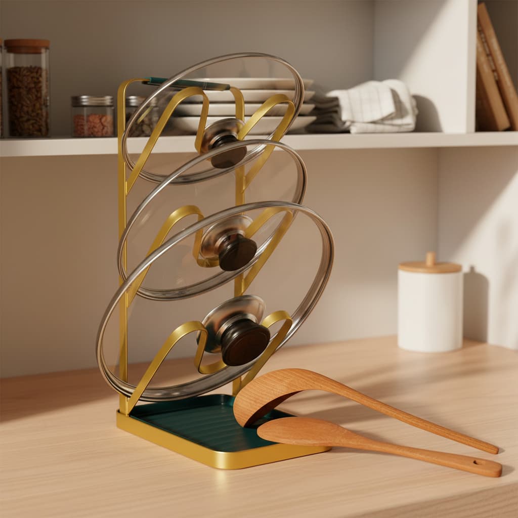 Suporte Organizador De Tampas Tábuas Talheres Para Cozinha