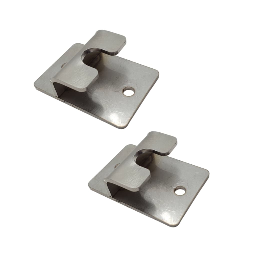 2 Suportes Aço Inox 304 Para Barra Grelha Espeto Churrasco