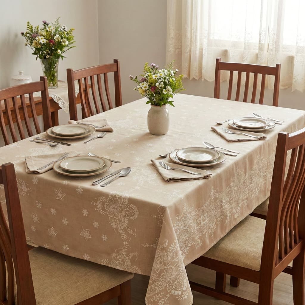 Toalha de Mesa em Linhão 4, 6 8 Lugares