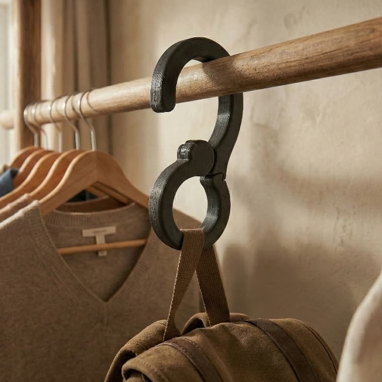 Gancho para Mochila e Bolsa Pesada - Suporta até 20kg - Organizador de Closet