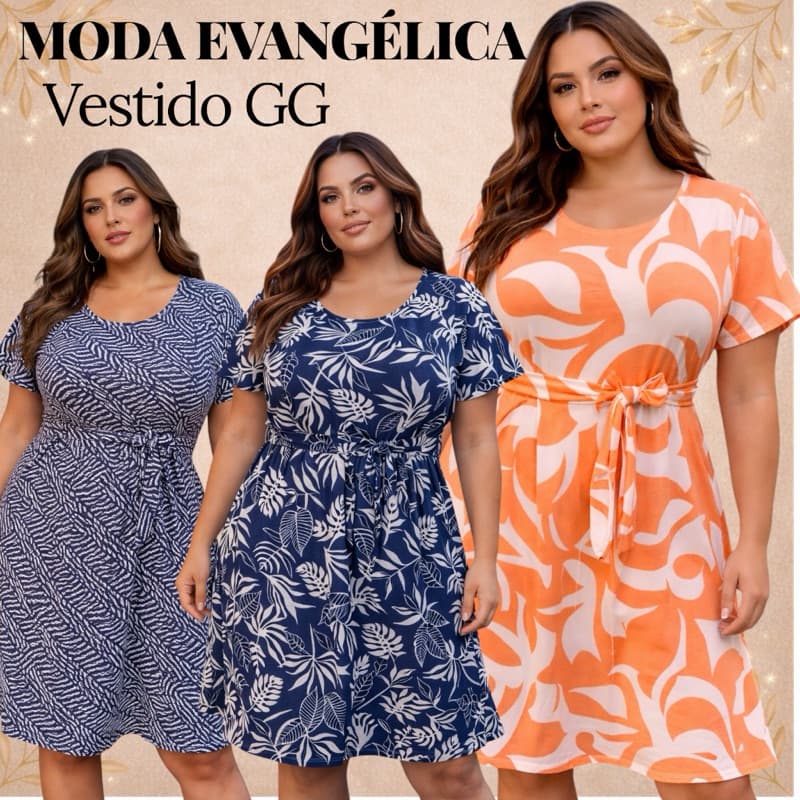 Vestido Feminino Midi Elegante de malha - Vestido de senhoras Manga Curta GG