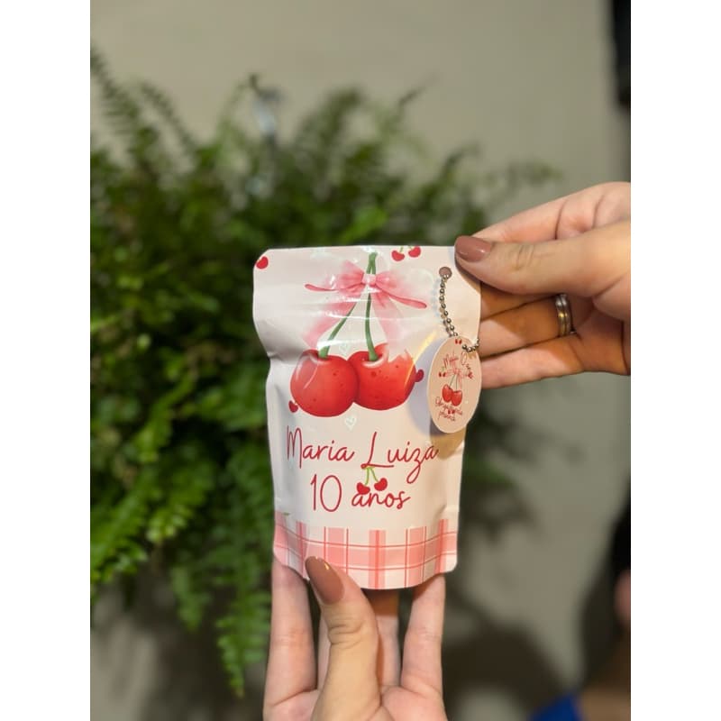 Saquinho Ziplok Personalizado Cerejinha 10x15 - Todos os Temas - Lembrancinha Infantil - Festa de aniversário