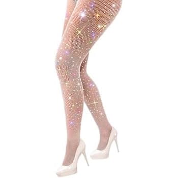Meia Calça Branca Com Strass