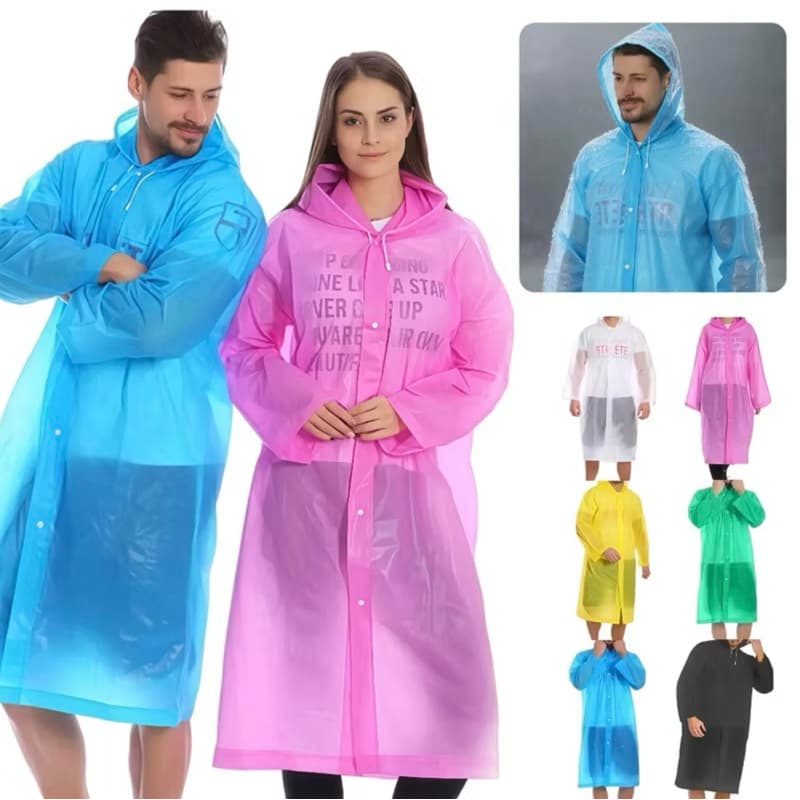 Capa de Chuva Transparente Unissex TAMANHO ÚNICO- Impermeável e Reutilizável, Fácil de Carregar