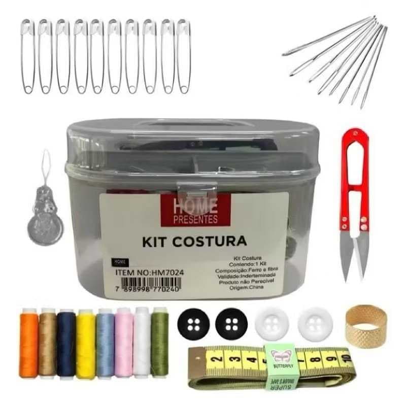 Kit de Costura Completo 55 Peças – Maleta com Estojo Portátil Viagem