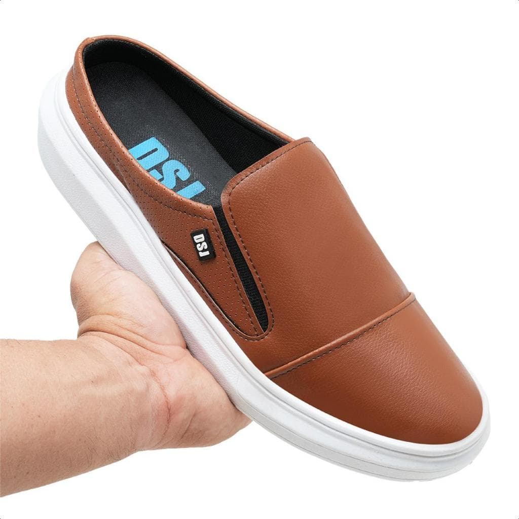 Mule Masculino Slip On Sapato Casual Sola Alta
