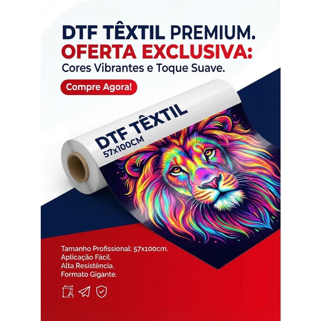 DTF Impressão Qualidade I3200 Para Estamparia Blusas Qualquer Tecido 1 METRO por 57 CM Envio 24h