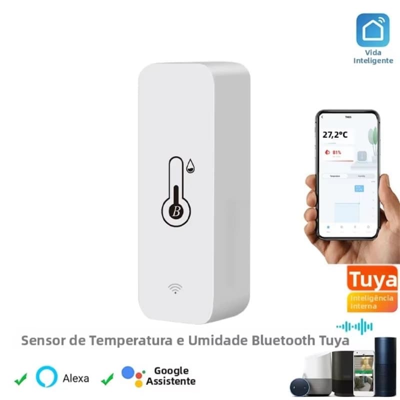 Sensor de temperatura sem fio sensor de umidade temperatura compatível app controle remoto termômetro higrômetro