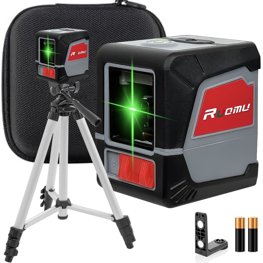 Nivel A Laser Profissional 2 Linhas 3D Verde 360º Com Tripé