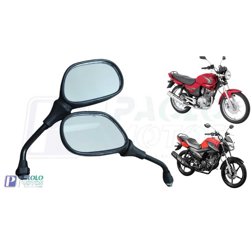 Espelho retrovisor Mini Ybr 125  Factor 125 (o par) rosca YAMAHA	Marca: DRAGOSTIN / GEAR