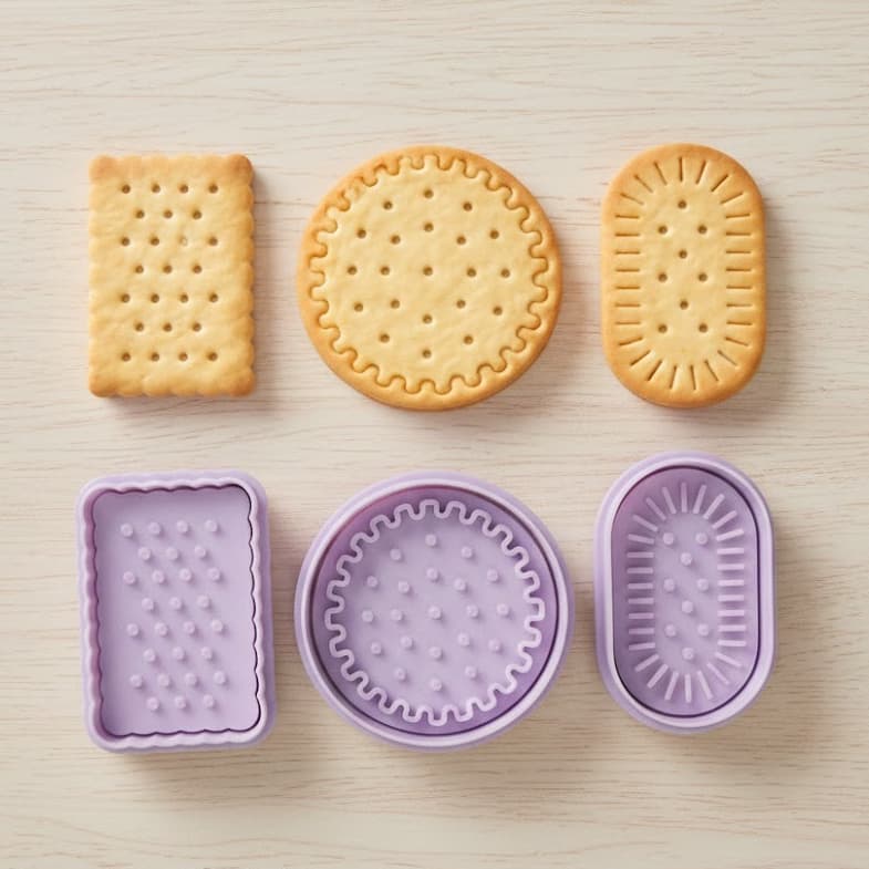 Bolacha Maizena Kit 3 Cortadores Biscoito Maria para Pasta Americana Confeitaria Afetiva Retrô Bolo Festa Cookies