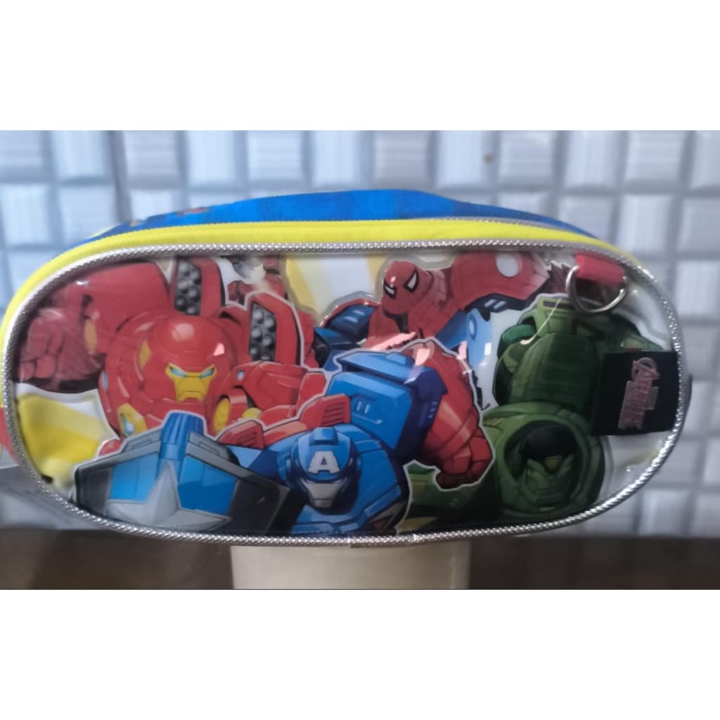 Estojo Escolar Infantil Avengers - Modelo 2025 - 2 Zipers