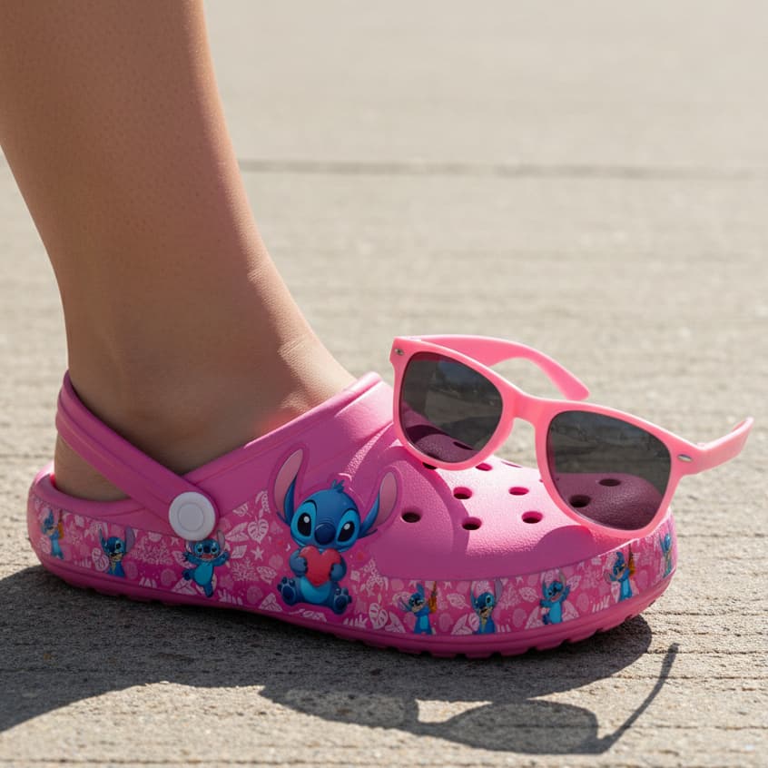 Combo Babuche Chinelo Sándalia infantil Menina Leve e confortavel desenhos + Oculos