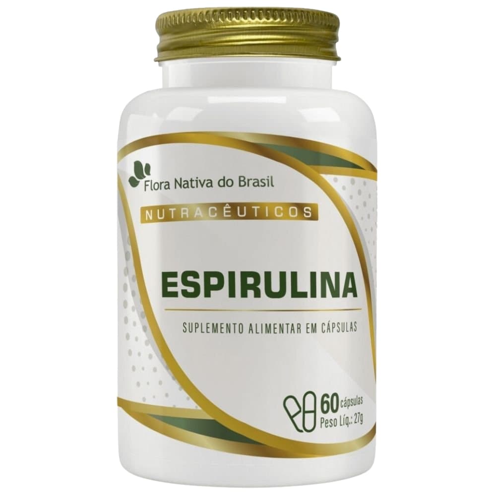 Espirulina Flora Nativa 60 Cápsulas 450mg Sem Glúten Vegana