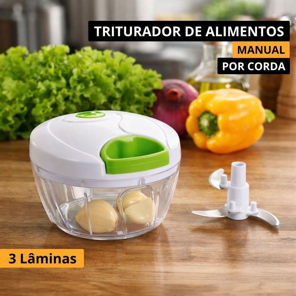 Processador Manual de Alimentos Grande para Temperos e Ingredientes