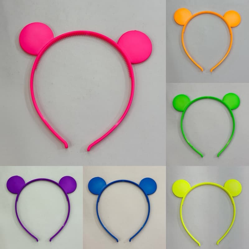 Tiara Orelhinha Carnaval Neon – Acessório Fantasia Festa Bloco Cores - Tiara Orelha Mickey Neon