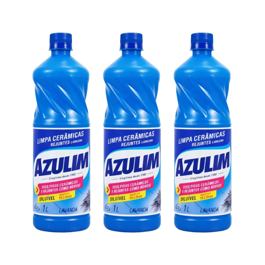 Kit Com Até 3 Limpa Cerâmica e AzuleijoLavanda Azulim 1 Litro