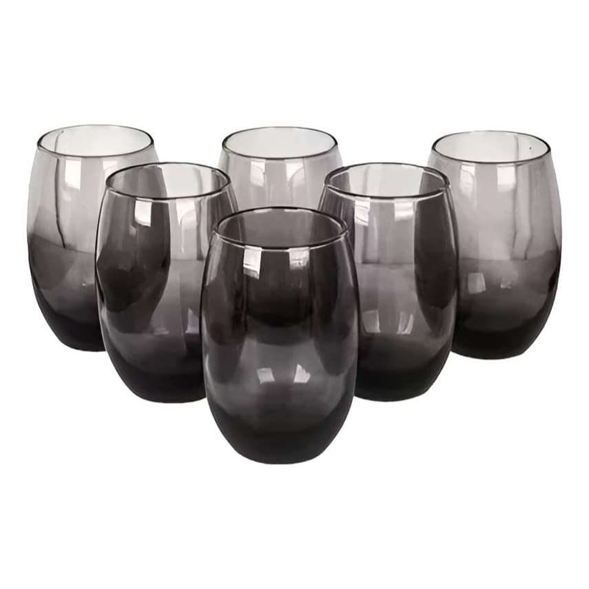 Jogo De Copos Aruba Long Drink 465ml Cinza 6 Peças Sm Fume