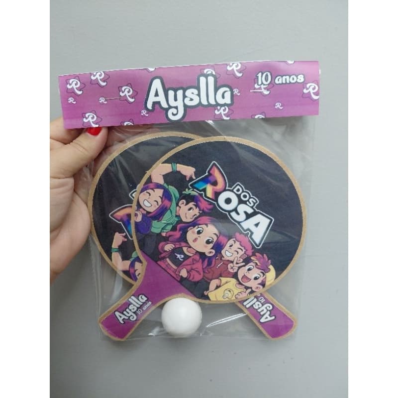 KIT 10 PARES DE RAQUETE PING PONG INFANTIL LEMBRANCINHA