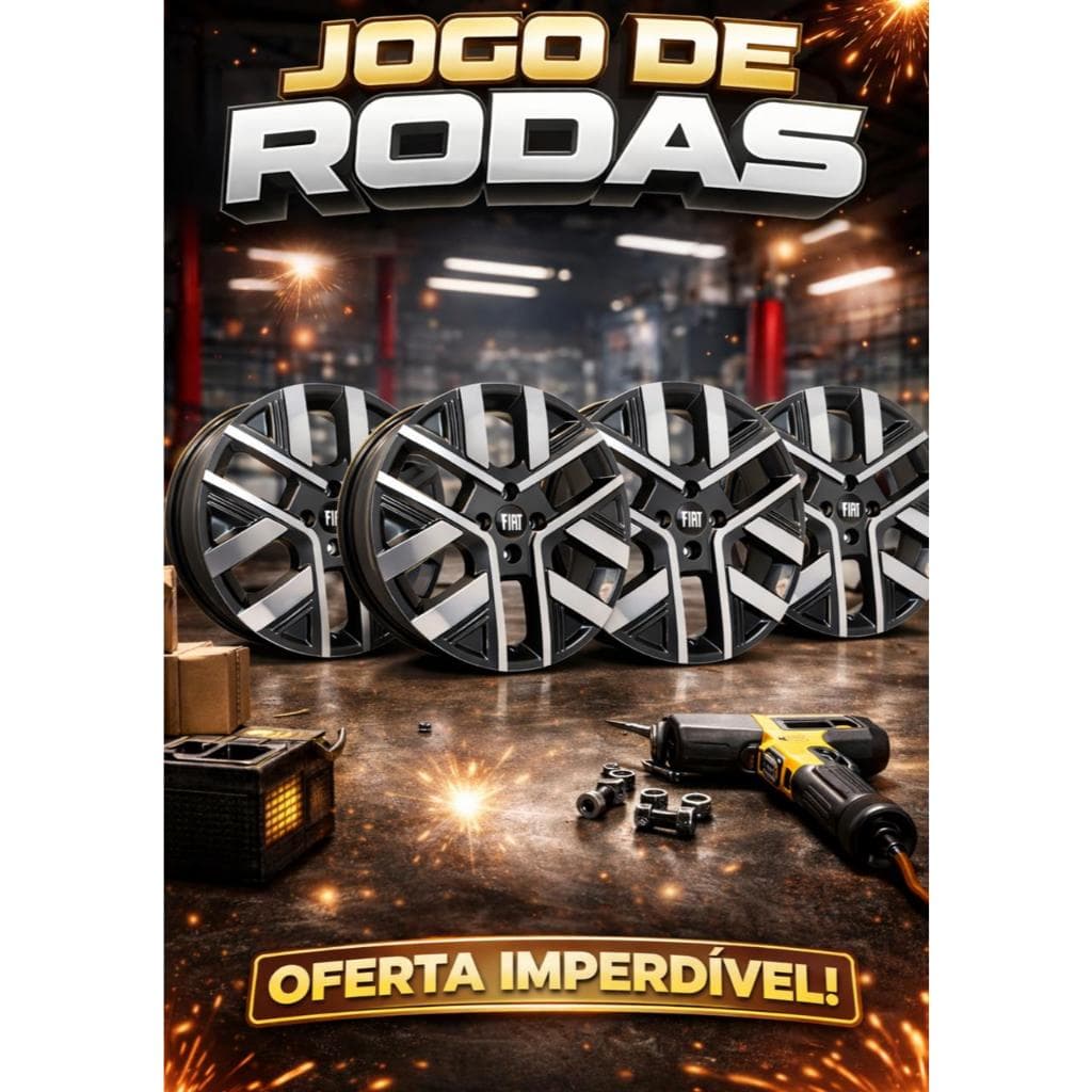 Kit 4 Rodas Fiat Cronos Aro17 4x99 Argo Uno Mobi+ Bicos Diamantado Grafite