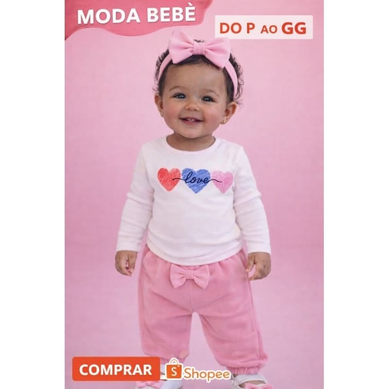 Kit Bebê 3 Peças – Malha Suedine 100% Algodão